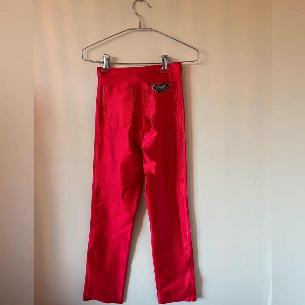 Vintage 1970s ELECTRIC Red Stretchy SPANDEX Bojeangles